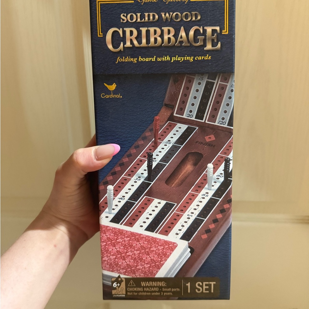 Cardinal Solid Wood Cribbage Board Game - Red and White